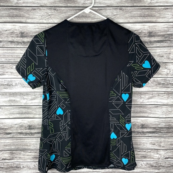💙💚Geometric Heart Cherokee Infinity Scrub Top - Small - Picture 2 of 9